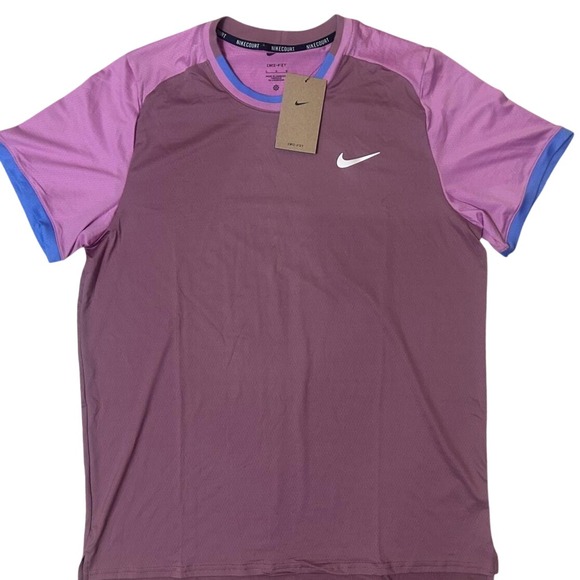 Nike Other - Nike Court Dri-FIT Tennis Mens Large Purple NWT FD5319-523 Colorblock Shirt